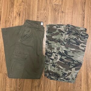 Women’s Cargo Pants Bundle Size 6 Olive Green & Camo Army Set Pre-Owned